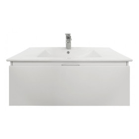 OSLO Wall Vanity White Lacquered 900mm CLASSIC Ceramic Top
