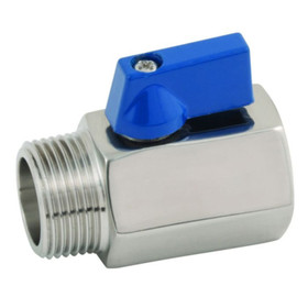 Mini Valve Male to Female - Blue Handle