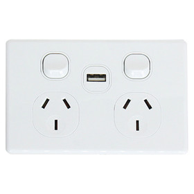 Classic Double Power Point with USB 10A - Horizontal