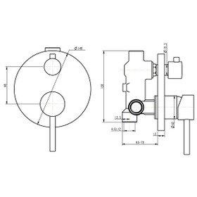 Vogue Linear Shower Mixer with Diverter Black