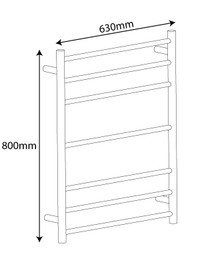 Vogue SS Heated Towel Rail 7 Bar - Universal