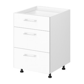 Base Cabinet 3 Drawer 450mm White