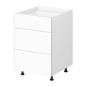 Kitchen Base Cabinet 3 Drawer 450mm Flat Pack - White Painted Kitchen Base Cabinet 3 Drawer 450mm Flat Pack - White Painted