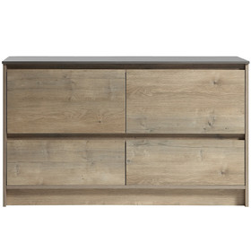 Zara Short Floor Vanity 1400mm Forest Grain with Grey Artificial Marble Countertop