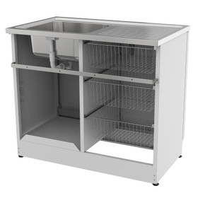 Vogue Alpine Laundry Cabinet with Removable 3 Baskets - 1000mm