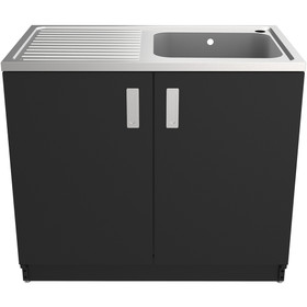 Vogue Alpine Laundry Cabinet with 3 Removable Baskets Black - 1000mm Vogue Alpine Laundry Cabinet with 3 Removable Baskets Black - 1000mm