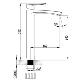 Huayi Sophia Tall Basin Mixer Chrome