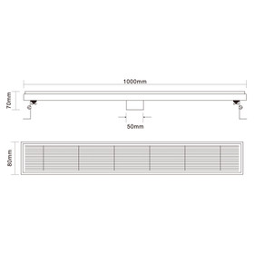 Shower Drain Outlet Grate 1000mm