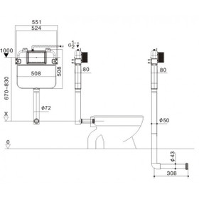 Vogue Lecco Floor Toilet Pan P & In-wall Toilet Pneumatic Flush Panel Vogue Lecco Floor Toilet Pan P & In-wall Toilet Pneumatic Flush Panel