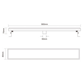 Tile Insert Drain Outlet Grate 900mm