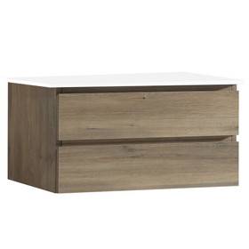 Soho Wall Vanity Forest Grain with White Countertop 900mm