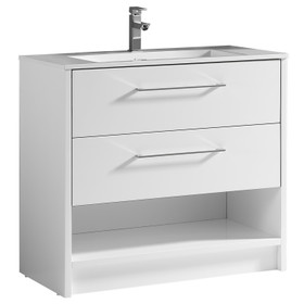 Vogue Fremont Floor Vanity 900mm White Lacquer with Artificial Marble Sigma Top