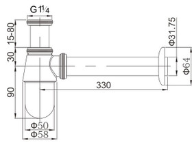 Bottle Trap 32mm Chrome