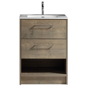 Vogue Fremont Floor Vanity 600mm Forest Grain with Artificial Marble Sigma Top