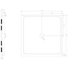 Vogue Square Shower Tray 1000mm Center Waste 40mm Profile Vogue Square Shower Tray 1000mm Center Waste 40mm Profile