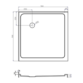 Square Shower Tray 900mm