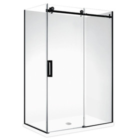 Vogue Avalon 1200x900mm Black Frameless Rectangle Right Hand Shower