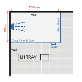 Vogue Pilar 1200x900mm Rectangle Left Hand Shower