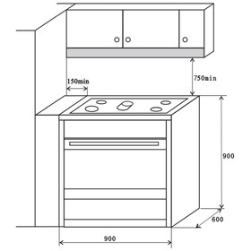 Vogue Freestanding Oven 90cm with Ceramic Cooktop - SS