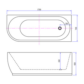 Vogue Rosemont Freestanding Bathtub 1700mm