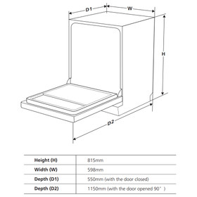 Vogue Integrated Dishwasher 12 Place 60cm - Lunar