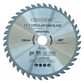 Crownman T.C.T Saw Blade for Wooden - 40T - 230mm