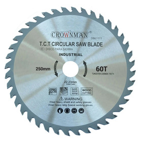 Crownman Professional T.C.T Saw Blade for Wood Cutting - 60T - 250mm