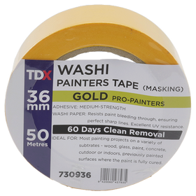 TDX Washi Painter Tape - Gold - 36mm