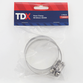 TDX Hose Clamp 40-64mm - Pack of 2 TDX Hose Clamp 40-64mm - Pack of 2