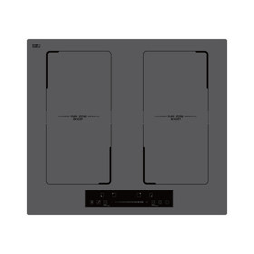 Vogue Induction Cooktop 60cm - Flexi Zone Brushed Grey