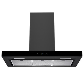 Vogue Canopy Rangehood 90cm - Black w. Touch Control