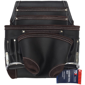 TDX Leather Tool Belt Single Pouch 8 Pockets