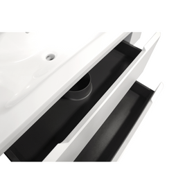 Vogue Edge White Wall Vanity with White Stone Resin Top - 1000mm Vogue Edge White Wall Vanity with White Stone Resin Top - 1000mm