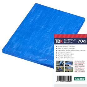 TDX Tarpaulin 1.8 x 1.2M - 70g