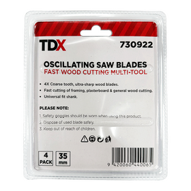 TDX Oscillating Blades Kit - Fast Wood Cutting 4 Pcs TDX Oscillating Blades Kit - Fast Wood Cutting 4 Pcs