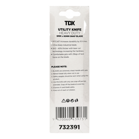 TDX Utility Knife Heavy Duty - 9mm x 85mm