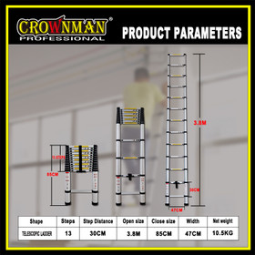 Crownman Telescopic Ladder - Aluminium Alloy