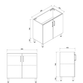 SANTO Floor Vanity with Omega Top 900mm White Gloss (FLATPACK)