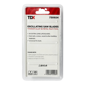 TDX Titanium Oscillating Saw Blades Kit - Steel Wood Cutter 4 Pcs TDX Titanium Oscillating Saw Blades Kit - Steel Wood Cutter 4 Pcs