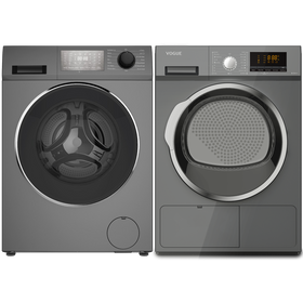Vogue Front Load Washing Machine 10Kg & Heatpump Dryer 8Kg Combo - Grey