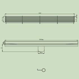 Shower Drain Outlet Grate - 890mm Shower Drain Outlet Grate - 890mm