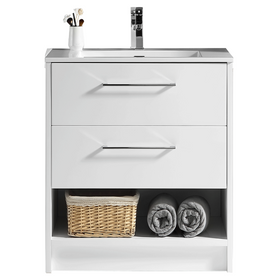 Fremont Floor Vanity White Lacquer with Sigma Top 750mm