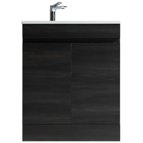 Vogue Maia Floor Vanity 700mm with Basin - Black Woodgrain