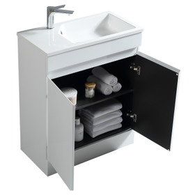 Vogue Maia Floor Vanity 700mm with Basin - White