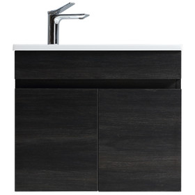 Vogue Maia Wall Vanity 600mm with Basin - Black Woodgrain Vogue Maia Wall Vanity 600mm with Basin - Black Woodgrain