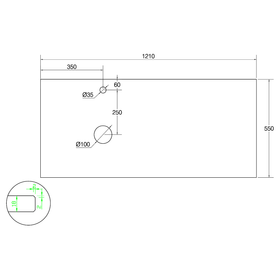 Coast Wall Vanity White Oak with Countertop & Basin 1200mm - Left
