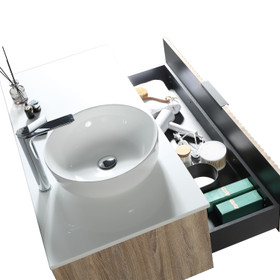 Coast Wall Vanity Sonoma Oak with Countertop & Basin 1000mm - Left