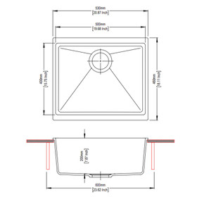 Carysil Enigma Black Composite Sink Insert - 530 X 460mm