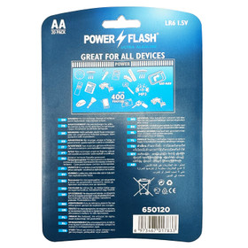 POWER FLASH AA Ultra Alkaline Batteries - 20 Pack