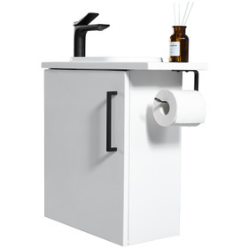 Vogue Noe White Wall Vanity With Top and Holder - 440mm